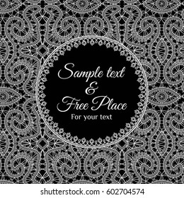 invitation card with lace pattern, template for your design