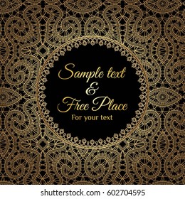 invitation card with lace pattern, template for your design