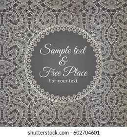 invitation card with lace pattern, template for your design