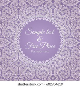 invitation card with lace pattern, template for your design