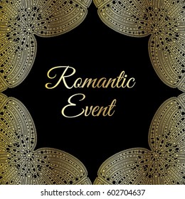 invitation card with lace pattern, template for your design