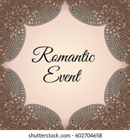 invitation card with lace pattern, template for your design