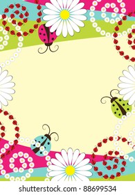Invitation card with ladybirds