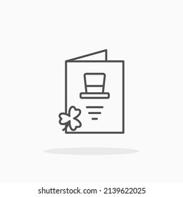Invitation card line icon. Editable stroke and pixel perfect.