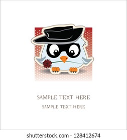 invitation card with little bird