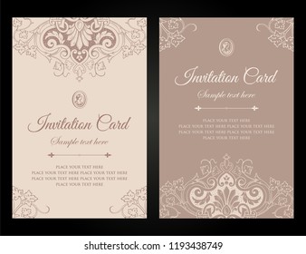 Invitation card luxury template design in vintage style