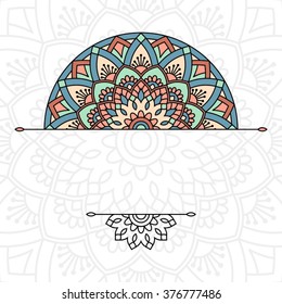 Invitation card with mandala.