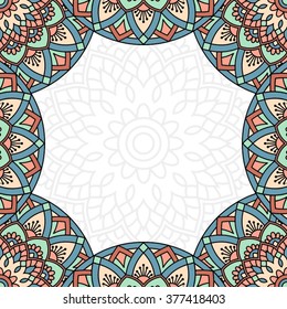 Invitation card with mandala.