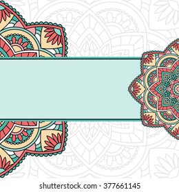 Invitation card with mandala.