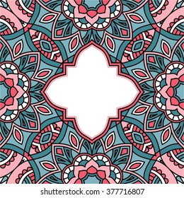 Invitation card with mandala.