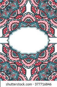 Invitation card with mandala.