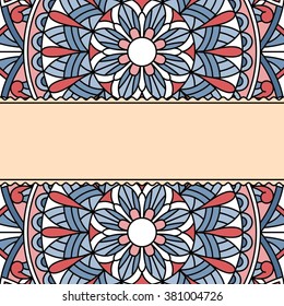 Invitation card with mandala.