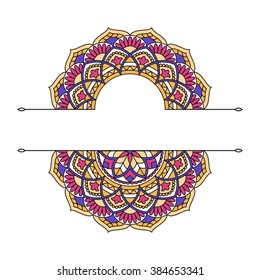 Invitation card with mandala.