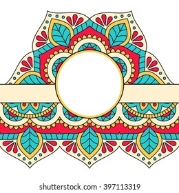 Invitation card with mandala.