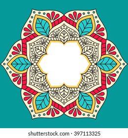 Invitation card with mandala.