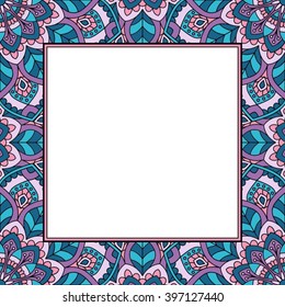 Invitation card with mandala.