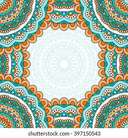 Invitation card with mandala.