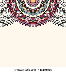 Invitation card with mandala.