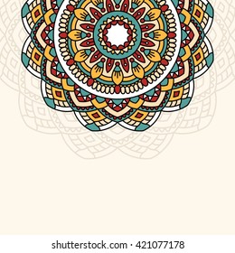 Invitation card with mandala.