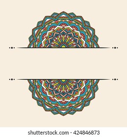 Invitation card with mandala.