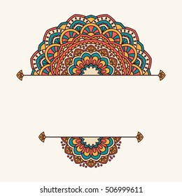 Invitation card with mandala.