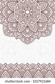 Invitation card with mandala. Vintage decorative elements