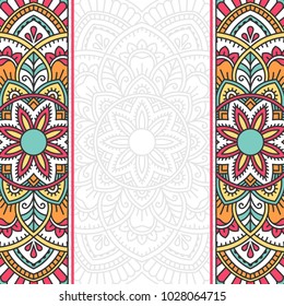 Invitation card with mandala. Vintage decorative elements