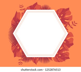 invitation card monstera proton purple, background tropical leaves plastic pink, flower frame monstera ufo green