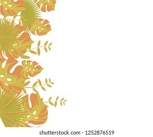 invitation card monstera proton purple, background tropical leaves plastic pink, flower frame monstera ufo green