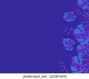 invitation card monstera proton purple, background tropical leaves plastic pink, flower frame monstera ufo green