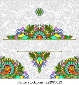invitation card with neat ethnic background, royal ornamental design element for packing, web decoration, book cover, brochure and other, vector illustration