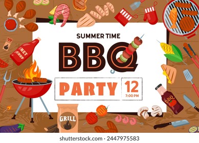 Invitation card on the barbecue