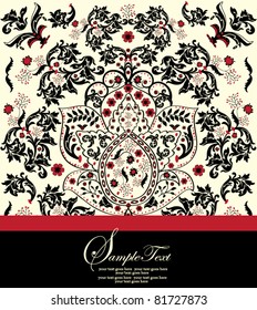 INVITATION CARD ON FLORAL BACKGROUND