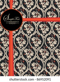 INVITATION CARD ON FLORAL BACKGROUND WITH PLACE FOR TEXT