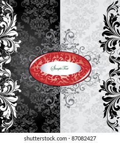invitation card on floral background