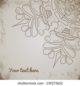 Invitation card on grunge background with lace ornament