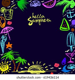 invitation card on happy summer vector