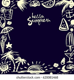 invitation card on happy summer vector