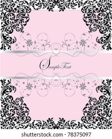 Invitation card on pink background