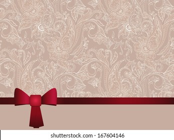 Invitation card with ornamental background. Vector illustration