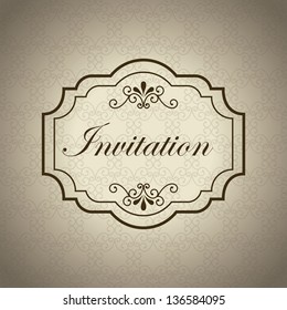 invitation card over beige background. vector illustration