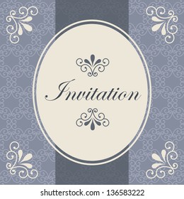 invitation card over blue background. vector illustration