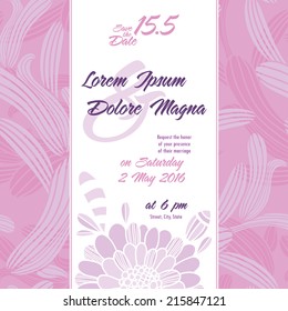 Invitation card with pastel grass design vector template. You can use it for invitations, flyers, postcards, cards and so on.