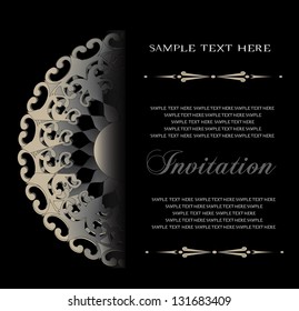 invitation card with pattern, elegant greeting card