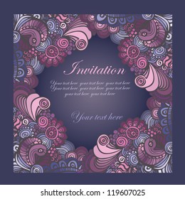 invitation card with a pattern of flowers