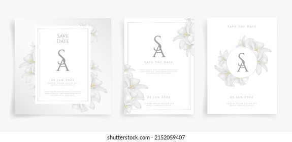 Invitation card with plumeria background