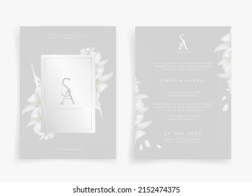 Invitation card with plumeria background