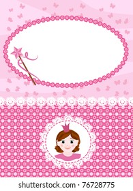 Invitation card with princess and wand.