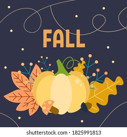Invitation card, pumking, twilight, vector illustration, celebration, helloween greeting card. Happy helloween card.