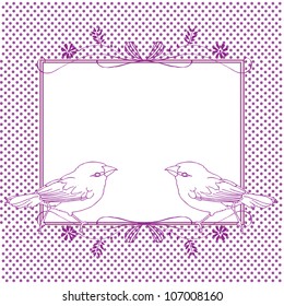 invitation card- purple with birds ,ideal frame for any sort of celebration